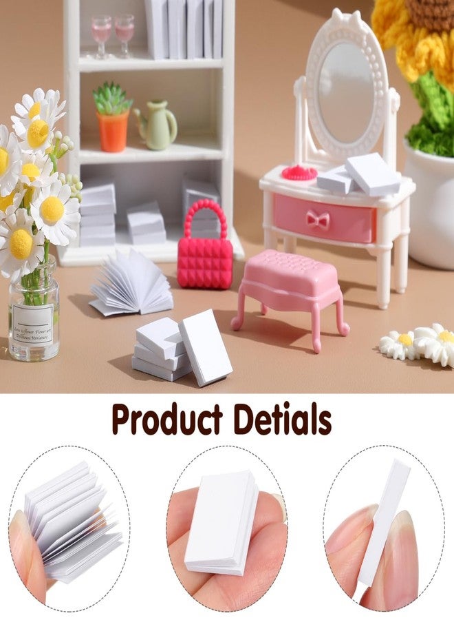 Balacoo 50 Pcs Miniatures Dollhouse Books: 1:12 Scale Mini Blank Books for Dollhouse Decoration, Create Favorite Doll House Bookshelf for Boys and Girls 3+ (White) - Image 3